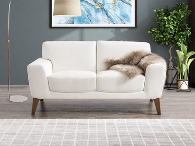 white Faux Leather Loveseat London collection lifestyle scene by CorLiving#color_white