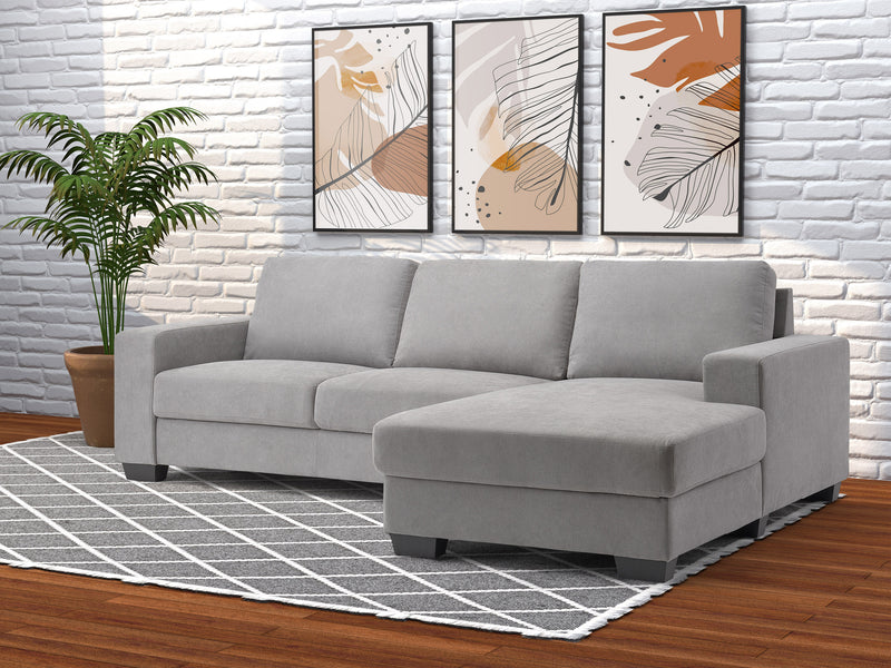 light grey Wide Sectional Couch, Left Facing Lyon collection lifestyle scene by CorLiving