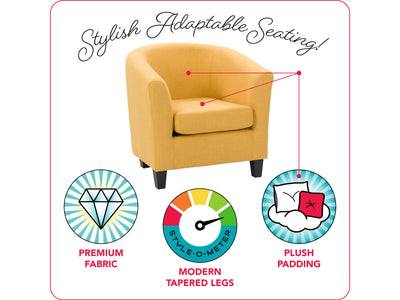 yellow Tub Chair Elewood Collection infographic by CorLiving#color_elewood-yellow