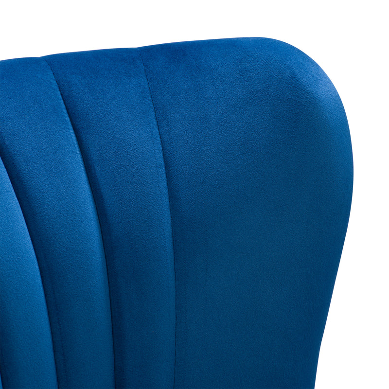 blue Velvet Accent Chair Lynwood Collection detail image by CorLiving