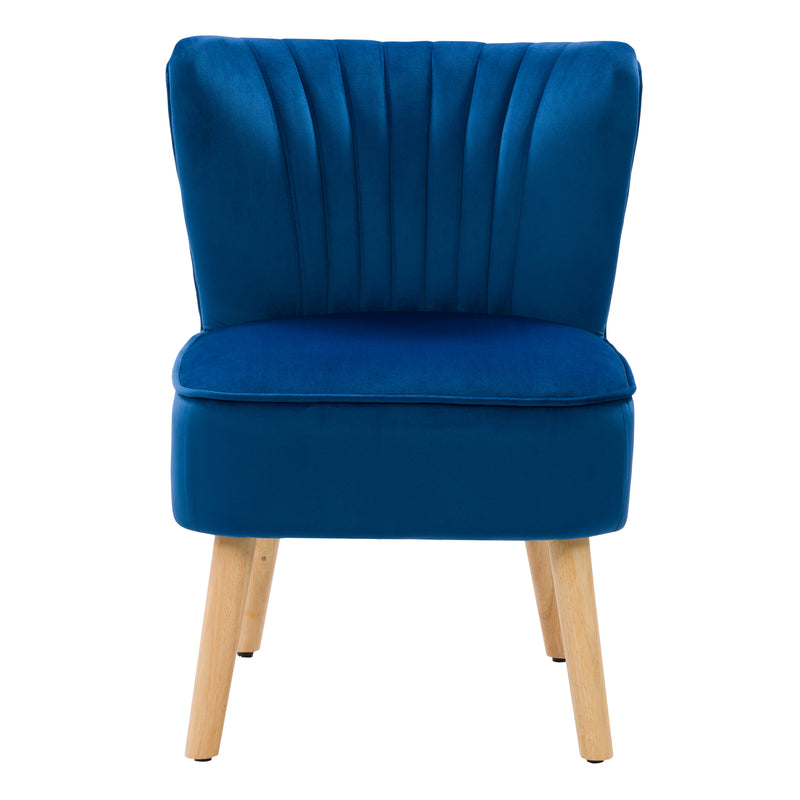 blue Velvet Accent Chair Lynwood Collection product image by CorLiving