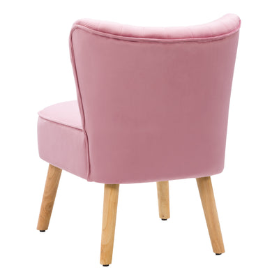 pink Velvet Accent Chair Lynwood Collection product image by CorLiving#color_pink