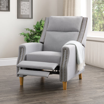 light grey Reclining Accent Chair Lynwood Collection lifestyle scene by CorLiving#color_light-grey