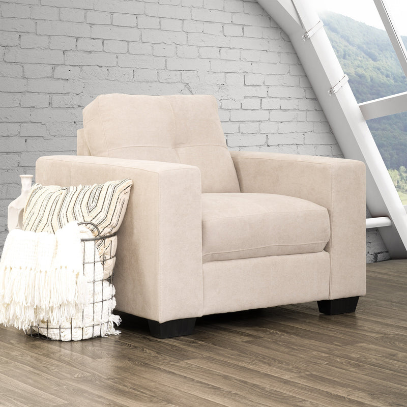 beige Brown Accent Chair Club Collection lifestyle scene by CorLiving