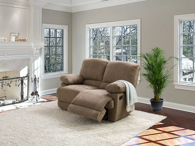 brown Reclining Loveseat Sofa Lea collection lifestyle scene by CorLiving#color_brown