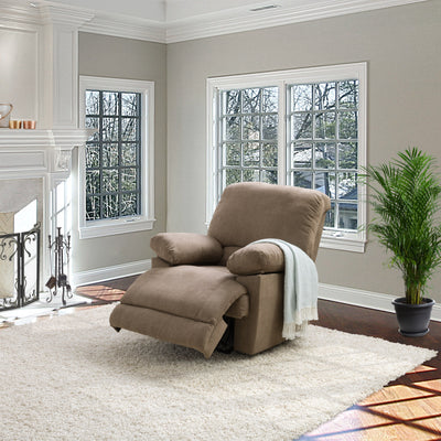 brown Extra Wide Recliner Lea Collection lifestyle scene by CorLiving#color_brown