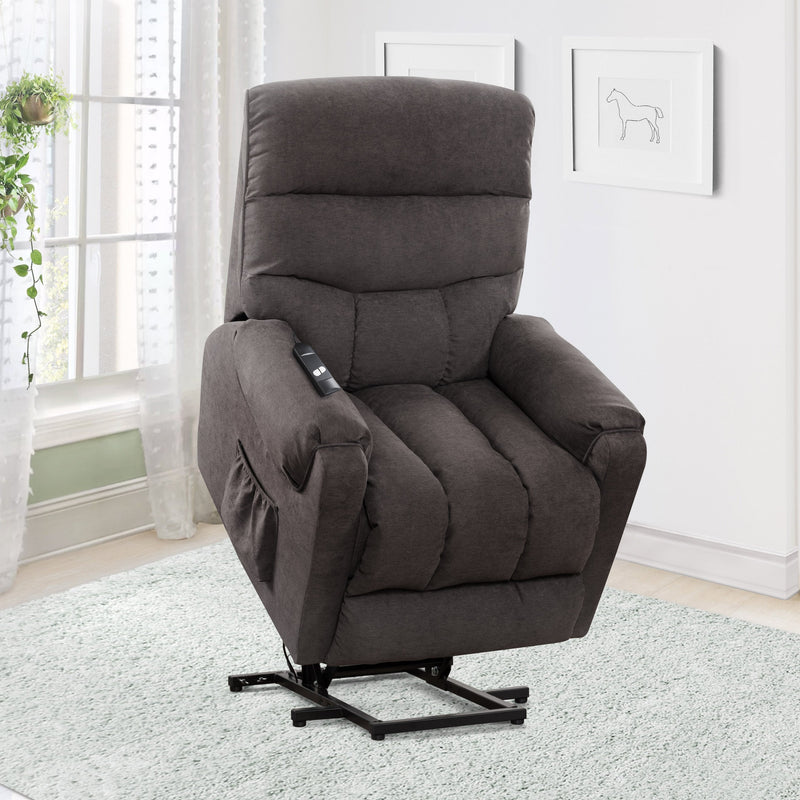 grey Power Lift Assist Recliner Dallas Collection lifestyle scene by CorLiving
