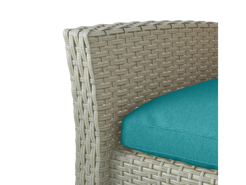 turquoise 4 Piece Wicker Patio Set Cascade Collection detail image by CorLiving