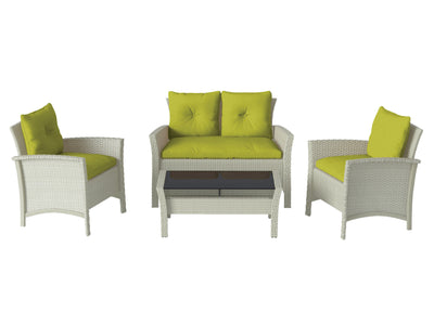 lime green 4 Piece Wicker Patio Set Cascade Collection product image by CorLiving#color_lime-green