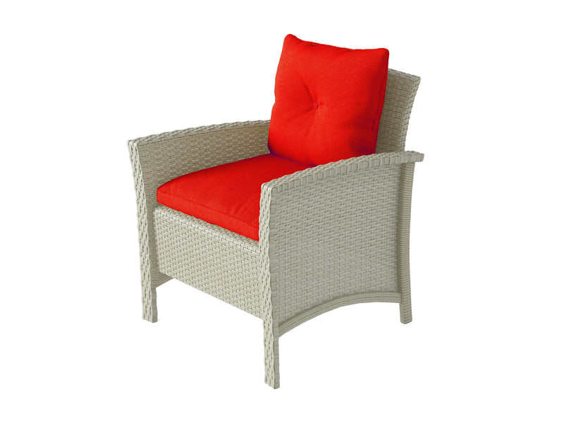red 4 Piece Wicker Patio Set Cascade Collection product image by CorLiving