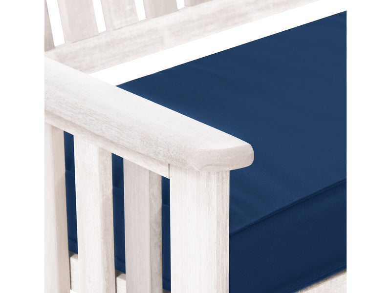 Miramar Washed White Wood Bench with Back Miramar Collection detail image by CorLiving