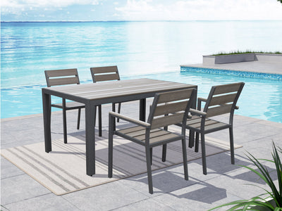 charcoal grey Patio Chairs, Set of 4 Gallant Collection lifestyle scene by CorLiving#color_charcoal-grey