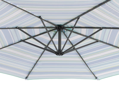 green and white offset patio umbrella 400 Series detail image CorLiving#color_ppu-green-and-white