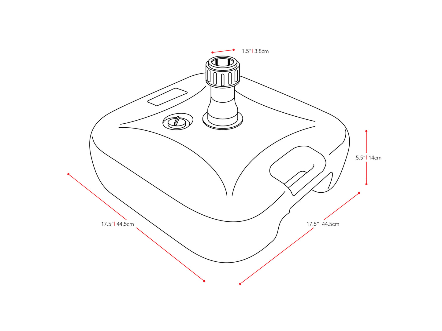 patio umbrella base CorLiving measurements diagram CorLiving