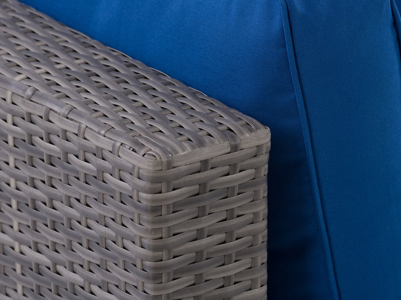 blended grey and oxford blue Outdoor Loveseat, 2pc Parksville Collection detail image by CorLiving