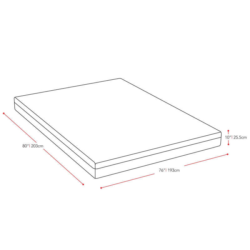 10 inch King Memory Foam Mattress measurements diagram by CorLiving