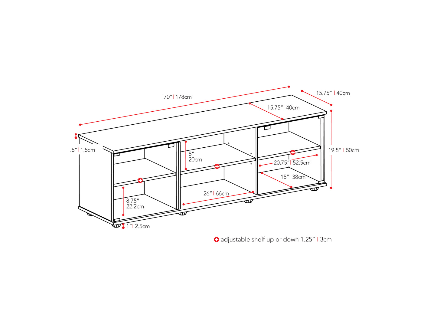 Modern wooden TV stand with a sleek black metal frame, featuring two spacious drawers and an open shelf for storage, perfect for contemporary living rooms.