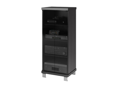 black Media Storage Cabinet Holland Collection product image by CorLiving#color_black