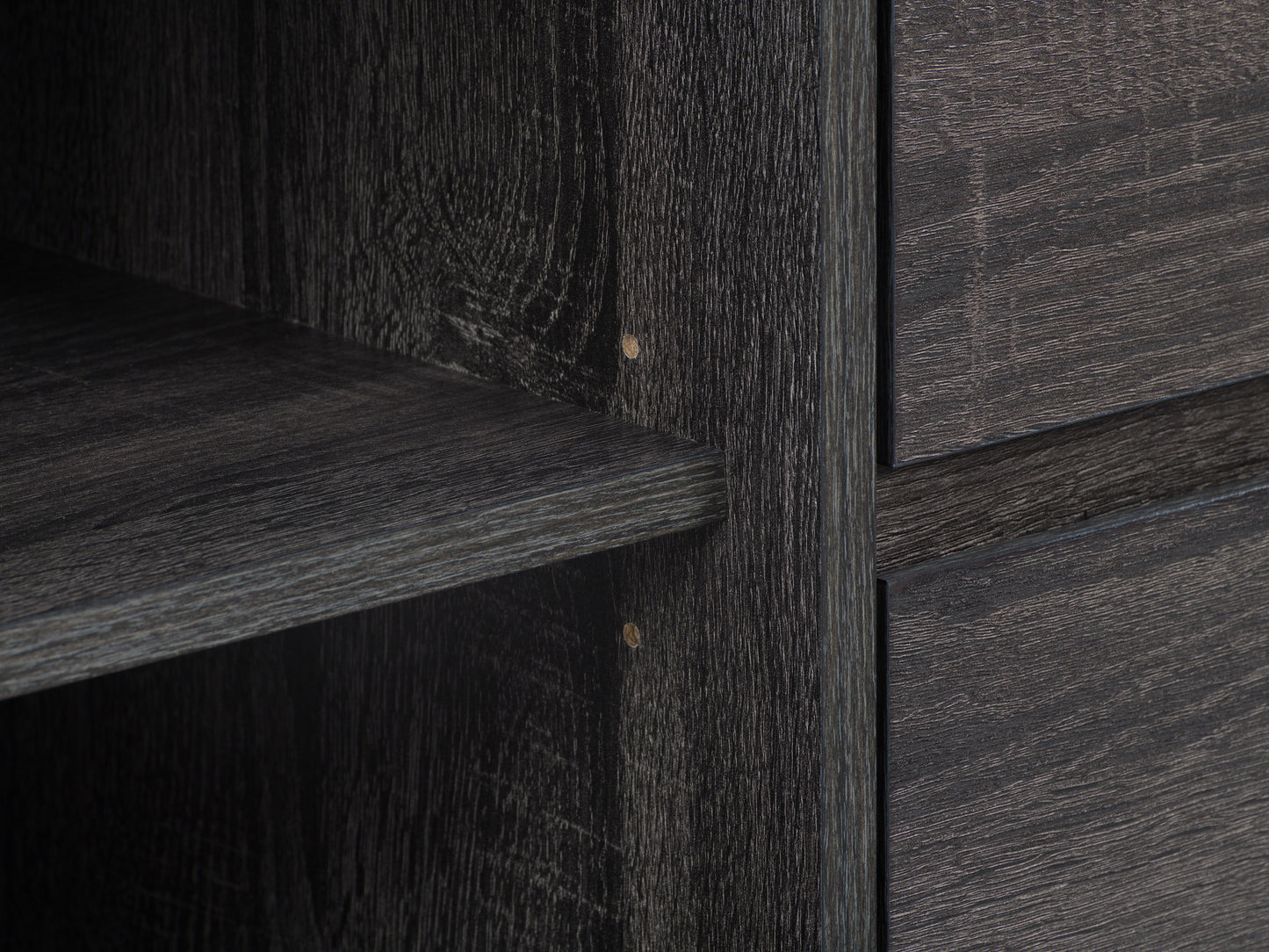 Modern TV stand with sleek black metal frame, rustic brown wooden shelves, and mesh cabinet doors, providing stylish storage and display space for media equipment and decor.