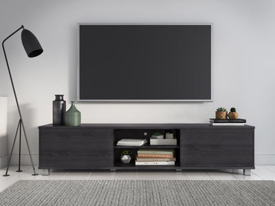 dark grey Modern TV Stand for TVs up to 85" Hollywood Collection lifestyle scene by CorLiving#color_dark-grey