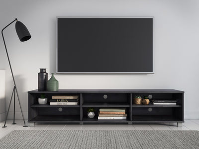 grey Modern TV Stand for TVs up to 85" Hollywood Collection lifestyle scene by CorLiving#color_grey