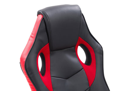 black and red Gaming Chair with Wheels Mad Dog Collection detail image by CorLiving#color_black-and-red