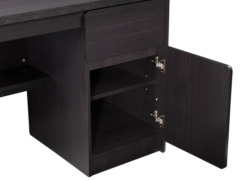 black brown Desk with Cabinet Kingston Collection detail image by CorLiving