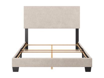 Modern Minimalist Upholstered Full Bed, Beige