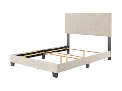 Modern Minimalist Upholstered Full Bed, Beige