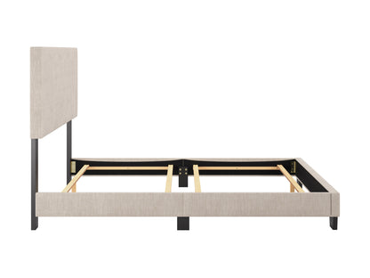 Modern Minimalist Upholstered Full Bed, Beige