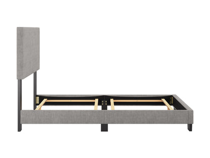 Modern Minimalist Upholstered Single Bed, Light Gray