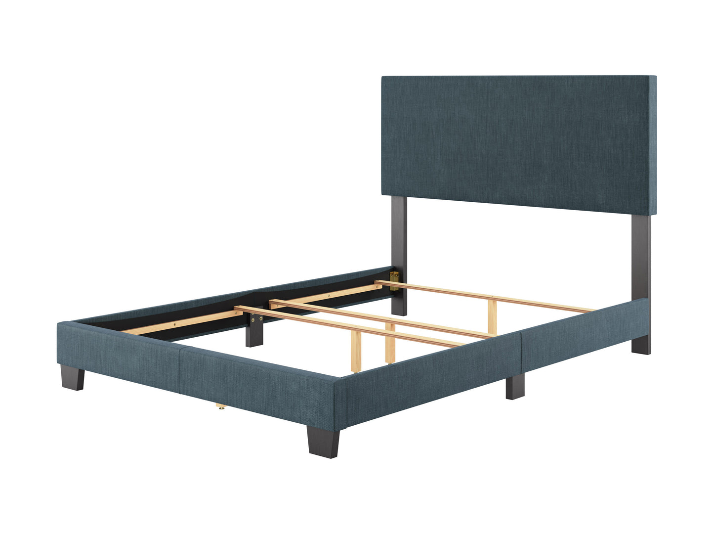 Modern Minimalist Upholstered Full Bed, Blue