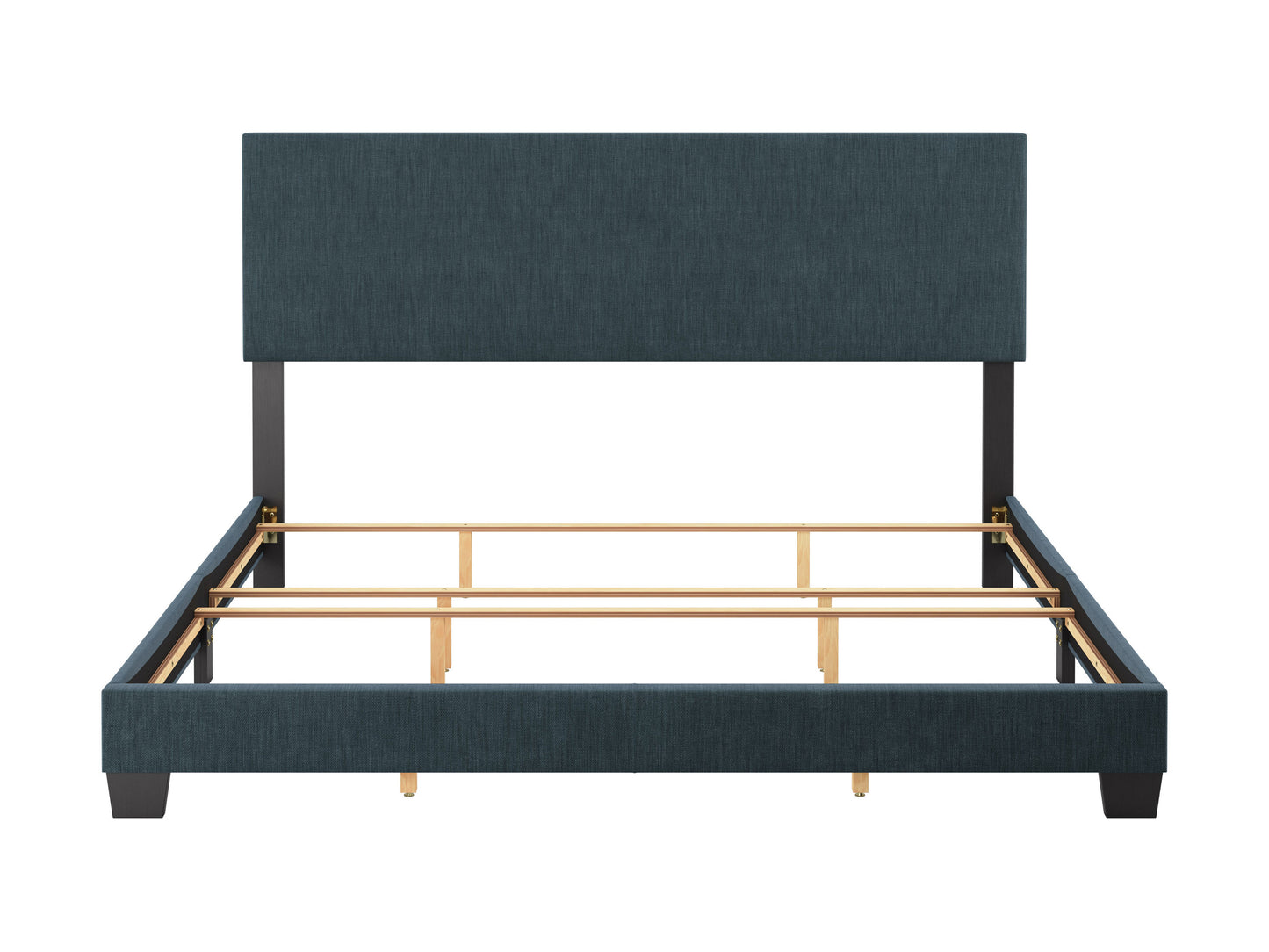 Modern Minimalist Upholstered King Bed, Blue