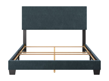 Modern Minimalist Upholstered Queen Bed, Blue