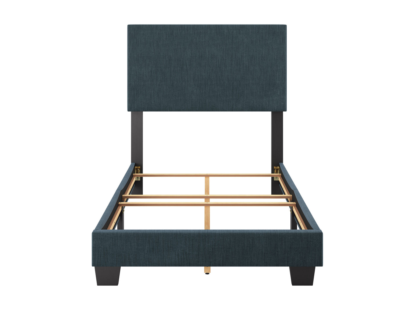 Modern Minimalist Upholstered Single Bed, Blue