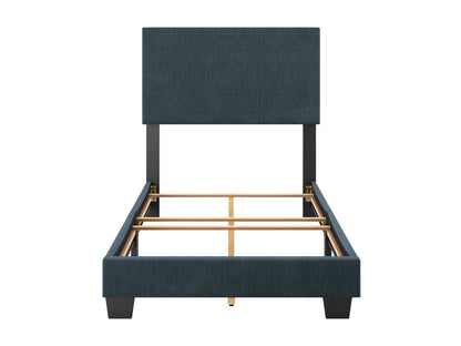 Modern Minimalist Upholstered Single Bed, Blue
