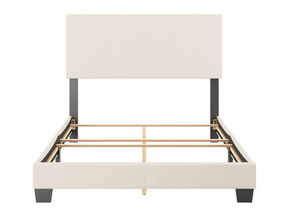 Modern Minimalist Boucle Full Bed, Off White