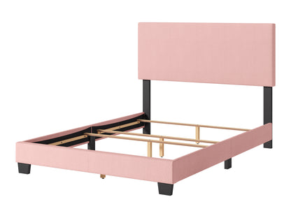 Modern Minimalist Boucle Full Bed, Pink