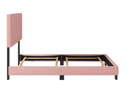 Modern Minimalist Boucle Full Bed, Pink