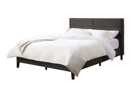 Dark Grey Upholstered King Bed