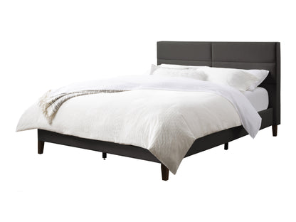 Dark Grey Upholstered Queen Bed