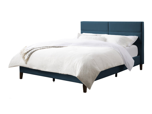 Blue Upholstered Queen Bed