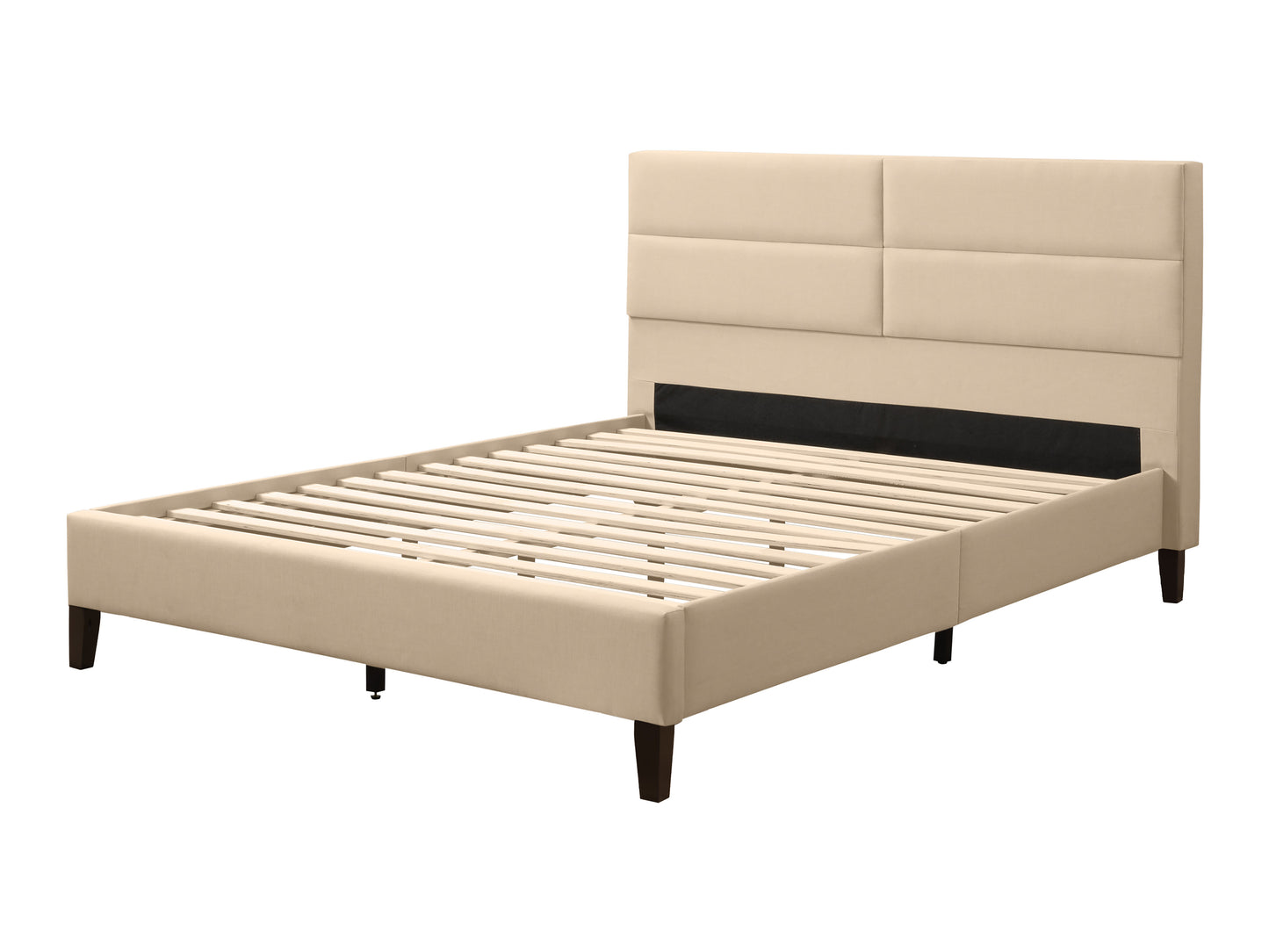 Beige Upholstered King Bed