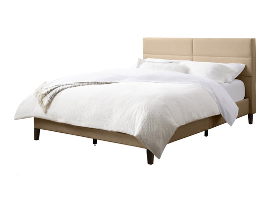 Beige Upholstered King Bed