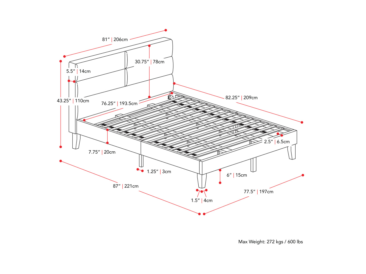 Light Grey Upholstered King Bed