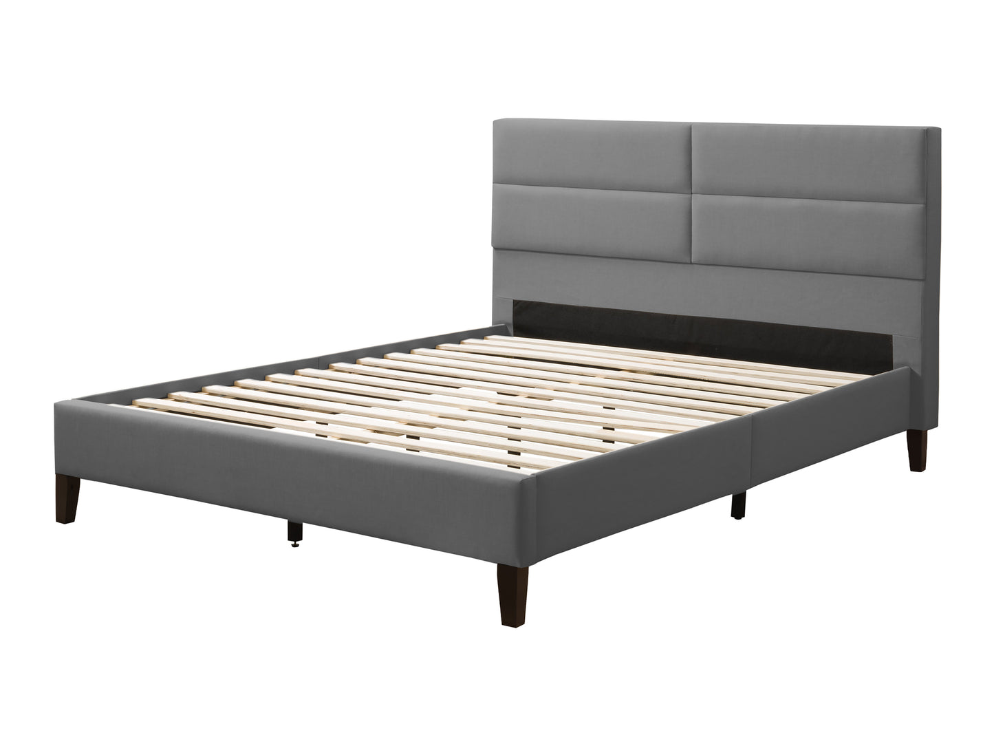 Light Grey Upholstered King Bed