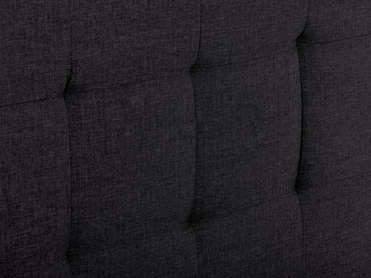 Black Tufted Single Fabric Bed