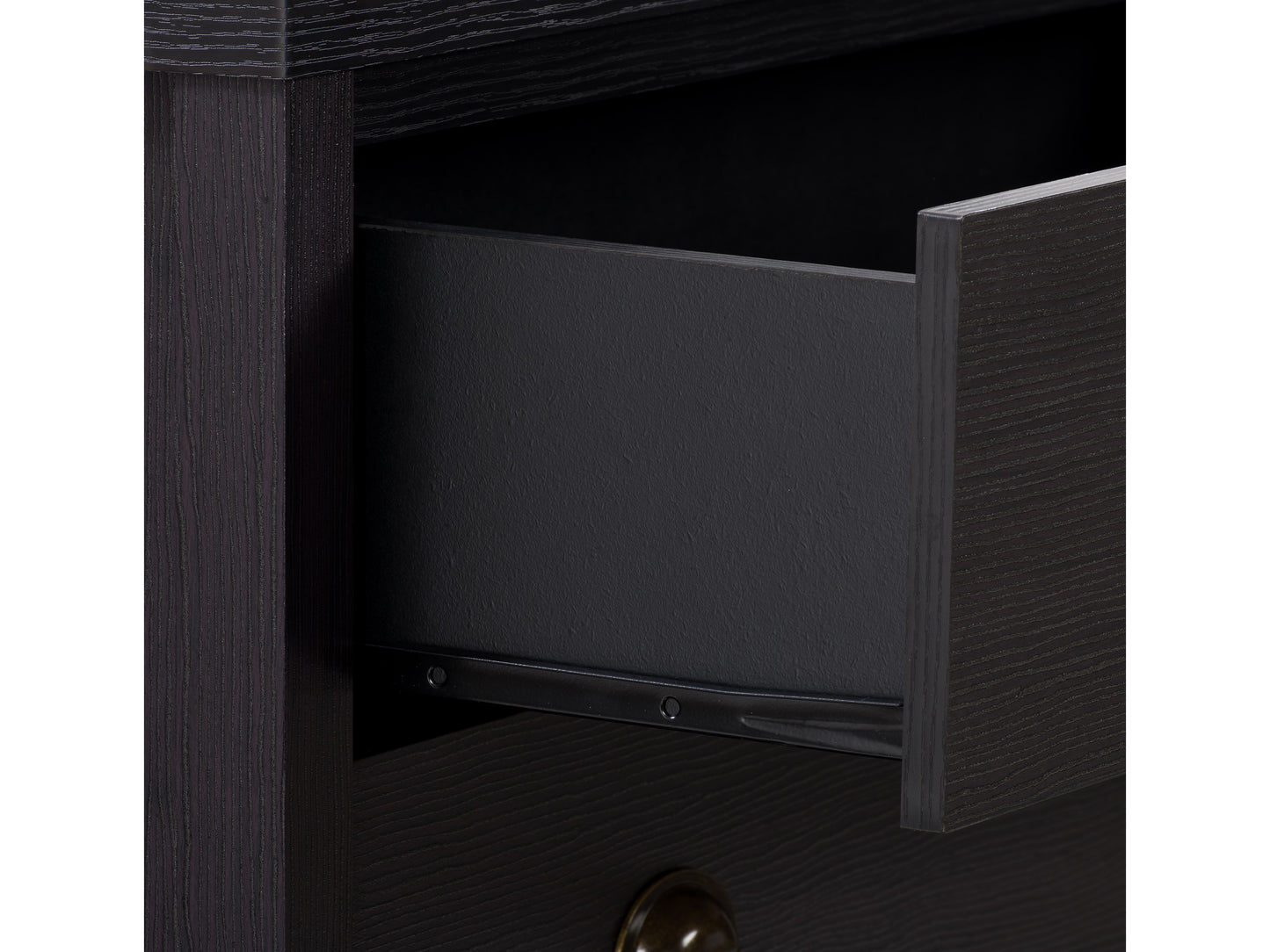 Black 5-Drawer Dresser with Interlocking Drawers