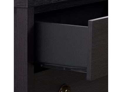 Black 5-Drawer Dresser with Interlocking Drawers