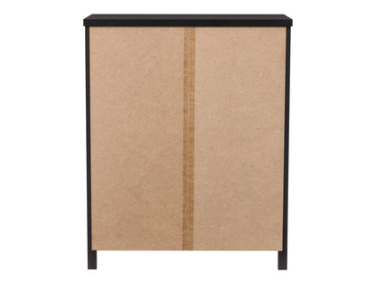 Black 5-Drawer Dresser with Interlocking Drawers